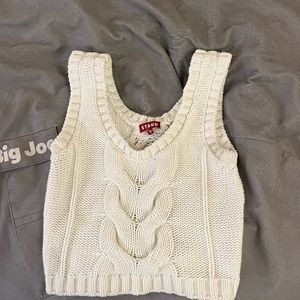 STAUD Kind Sleeveless Crop Cableknit Top